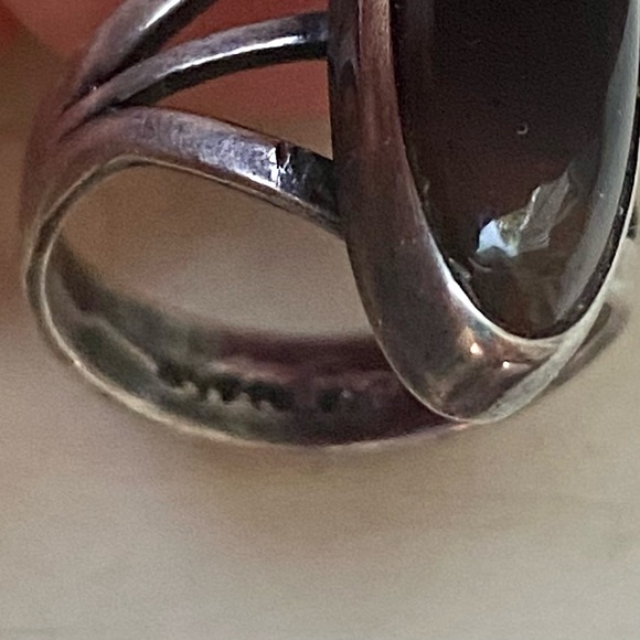 Vintage Navajo sterling agate ring - Picture 3 of 7